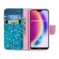 Huawei P20 Lite Wonder Series Pung - Hvid Blomster