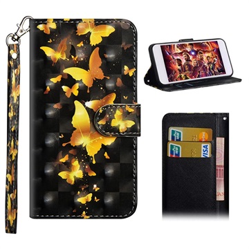 Wonder Series Huawei Honor 10 Lite, P Smart (2019) Pung - Guld Sommerfugl