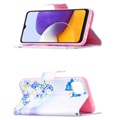 Wonder Series Samsung Galaxy A22 5G, Galaxy F42 5G Pung - Blå Sommerfugl
