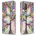 Wonder Series Samsung Galaxy A71 Pung med Stativ - Farverige Træ