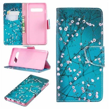 Wonder Series Samsung Galaxy S10+ Pung - Hvid Blomster