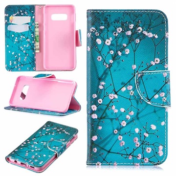 Wonder Series Samsung Galaxy S10e Cover med Kortholder - Hvid Blomster