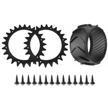 Terræn Hjul til Worx Landroid S/M Robotplæneklipper & 1 stk Skridsikkert Terrængående Hjulbeskyttelse til Worx Robotplæneklipper forhjul