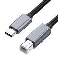 Vævet USB-C til USB-B printer kabel - 1.8m