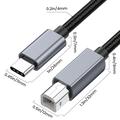 Vævet USB-C til USB-B printer kabel - 1.8m