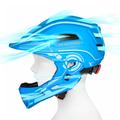 Wozinsky Børne fullface cykelhjelm med USB baglygte og LED - S - Blå