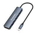 Wozinsky WHBC10Y4S Multifunktionel 6-i-1 USB-C-hub - Grå