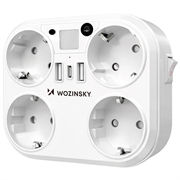 Wozinsky WRS-2B stikkontakt med natlys - 4x vekselstrøm, 2x USB-A, 1x USB-C - hvid