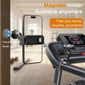 X037 360° telefonholder med magnetisk base - beslag til fitnesscenter og værksted - sort