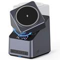 X11 Qi2 15W 3-i-1 MagSafe trådløs opladerstativ med LED-ur - sort