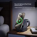 X11 Qi2 15W 3-i-1 MagSafe trådløs opladerstativ med LED-ur - sort