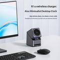 X11 Qi2 15W 3-i-1 MagSafe trådløs opladerstativ med LED-ur - sort