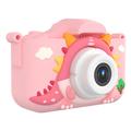 X12S sødt drage børnekamera med 32GB hukommelseskort - pink