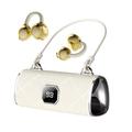 X22 clip-on trådløse høretelefoner med stilfuldt opladningsetui – beige