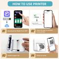 X3 Mini lommetermalprinter med Bluetooth og RGB-belysning - hvid