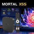 X5S MORTAL Android 14 TV-boks - 8K, Bluetooth-kompatibel stemmefjernbetjening - sort