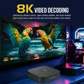 X5S MORTAL Android 14 TV-boks - 8K, Bluetooth-kompatibel stemmefjernbetjening - sort