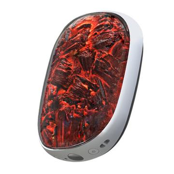 X6 10000mAh powerbank og elektrisk håndvarmer - trækulsdesign, 3-temperaturudstyr