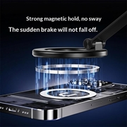 X69ZS Magnetisk bilholder til telefon med 360° rotation - grå