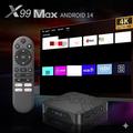 X99 MAX Android 14 TV-boks med stemmefjernbetjening - 16GB - sort