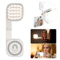 XJ105 Magnetisk LED-selfielys med makeup-spejl og telefonholder - hvid