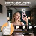 XJ105 Magnetisk LED-selfielys med makeup-spejl og telefonholder - hvid
