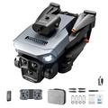 XKJ K6 MAX 3-kamera forhindringsdrone HD luftfotografering sammenklappelig quadcopter RC-fly med enkelt batteri - grå