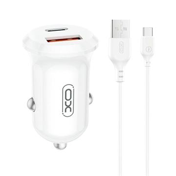 XO CC69 30W biloplader med to porte og USB-C-kabel