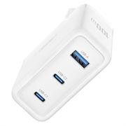 XO CE35 100W PD-vægoplader - 2x USB-C & USB-A - Hvid