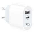 Prio Fast Charge Verden Rejseadapter med USB-A, USB-C - 20W - Hvid
