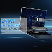 XO NB-Q311 USB-C-kabel med sammenklappelig fod, 240W - 1.5m - sort