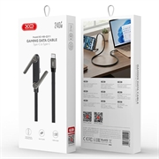 XO NB-Q311 USB-C-kabel med sammenklappelig fod, 240W - 1.5m - sort