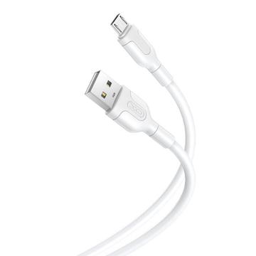 XO NB212 USB til MicroUSB-kabel - 1 m, 2,1 A - hvid