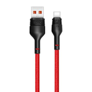 XO NB55 USB-A / USB-C-kabel - 5A, 1 m - rød