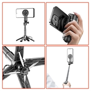 XO SS22 4-i-1 magnetisk Bluetooth-selfiestang og stativ - sort