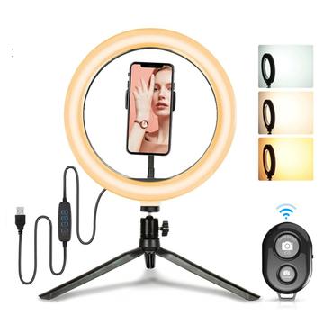 XXL Ring Light med Stativ, Fjernbetjening & Mobil Holder