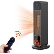 XY-801 Bærbar elektrisk keramisk varmeovn, 2200W, med fjernbetjening - sort