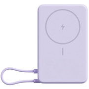 Xiaomi 10000mAh magnetisk powerbank - USB-C-kabel, digitalt display og sammenklappeligt stativ - 33W - Lilla