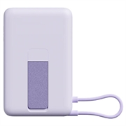 Xiaomi 10000mAh magnetisk powerbank - USB-C-kabel, digitalt display og sammenklappeligt stativ - 33W - Lilla