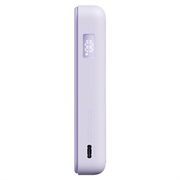 Xiaomi 10000mAh magnetisk powerbank - USB-C-kabel, digitalt display og sammenklappeligt stativ - 33W - Lilla