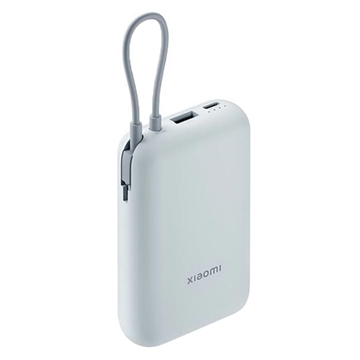 Xiaomi 10000mAh Powerbank med integreret USB-C-kabel 22.5W - Isblå