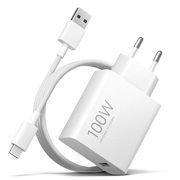 Xiaomi 100W GaN-rejselader med USB-C-kabel MDY-19-ER - hvid