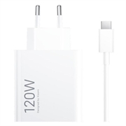 Xiaomi 120W HyperCharge Combo-vægoplader med USB-C-kabel MDY-14-EE - Hvid