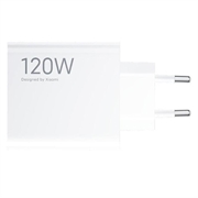 Xiaomi 120W HyperCharge Combo-vægoplader med USB-C-kabel MDY-14-EE - Hvid