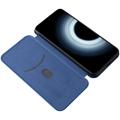 Xiaomi 12T/12T Pro Flip Cover - Karbonfiber - Blå