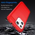 Xiaomi 13 Børstet TPU Cover - Karbonfiber - Rød
