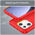 Xiaomi 13 Børstet TPU Cover - Karbonfiber - Rød