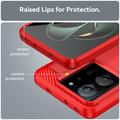 Xiaomi 13T/13T Pro Børstet TPU Cover - Karbonfiber - Rød