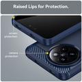 Xiaomi Civi 4 Pro/14 Civi Børstet TPU Cover - Karbonfiber - Blå