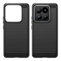 Xiaomi 14 Pro Børstet TPU Cover - Karbonfiber - Sort